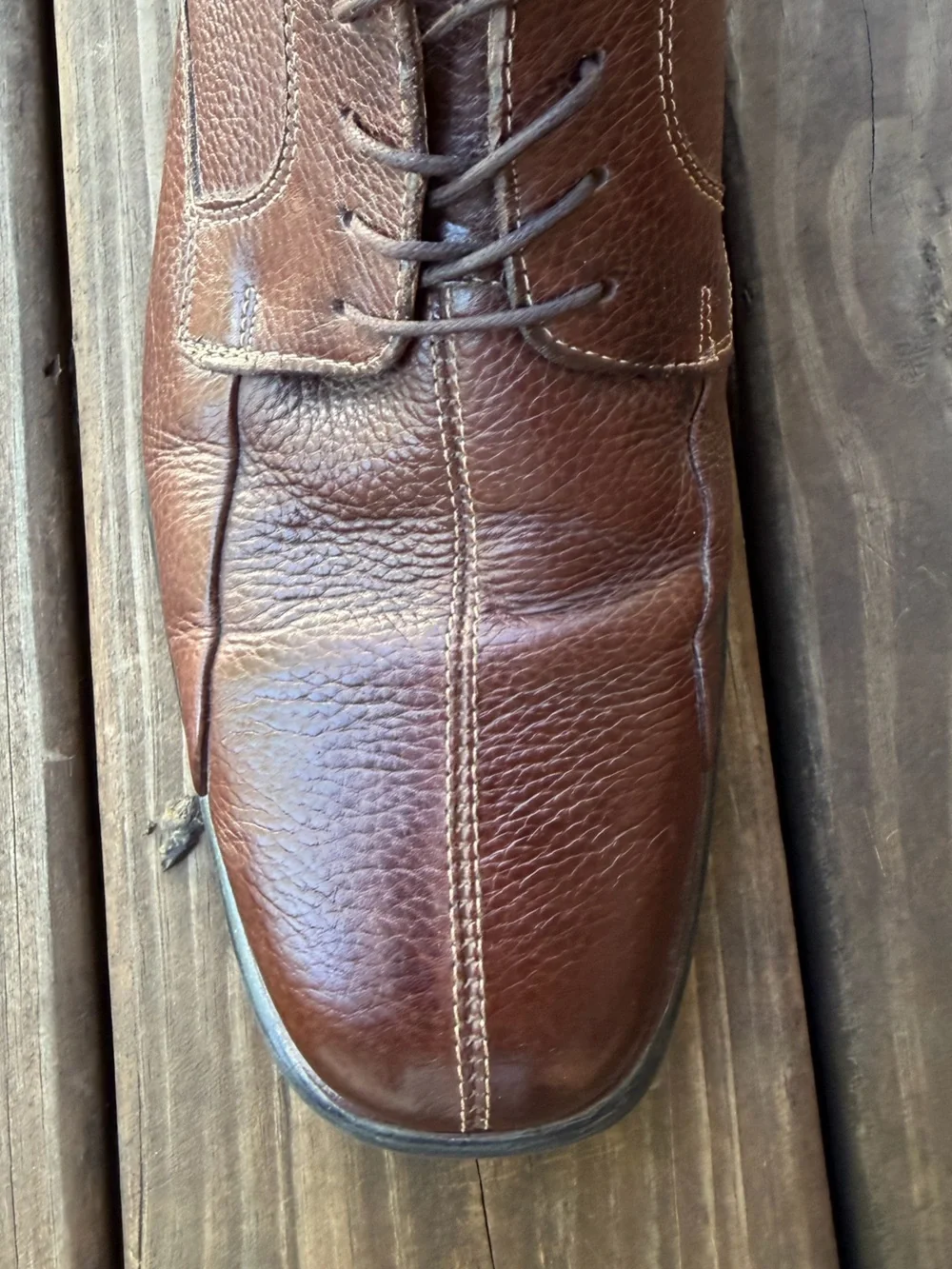 Studio Belvedere Men's Brown Bay Bridge Leather Lace-Up Derby Shoes 10.5 EEE